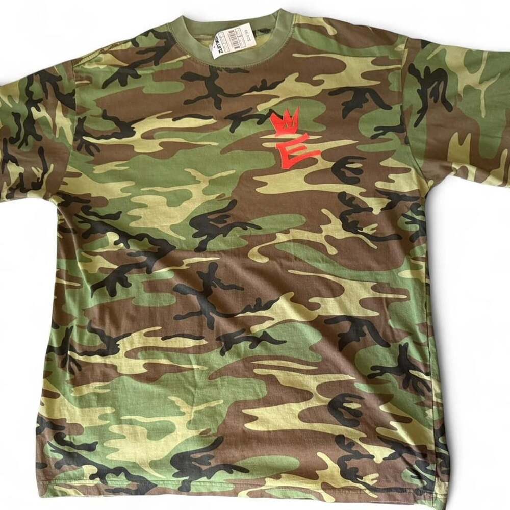 Empyre Camo T-Shirt Size L Green Red Graffiti Logo Skater Tee
